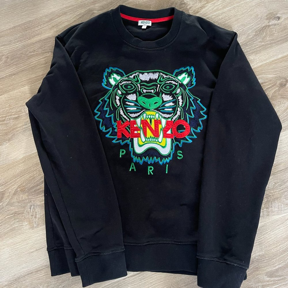 Kenzo Black Classic Tiger Sweatshirt, Size Large